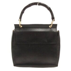 Gucci Handbag Leather Bamboo Black